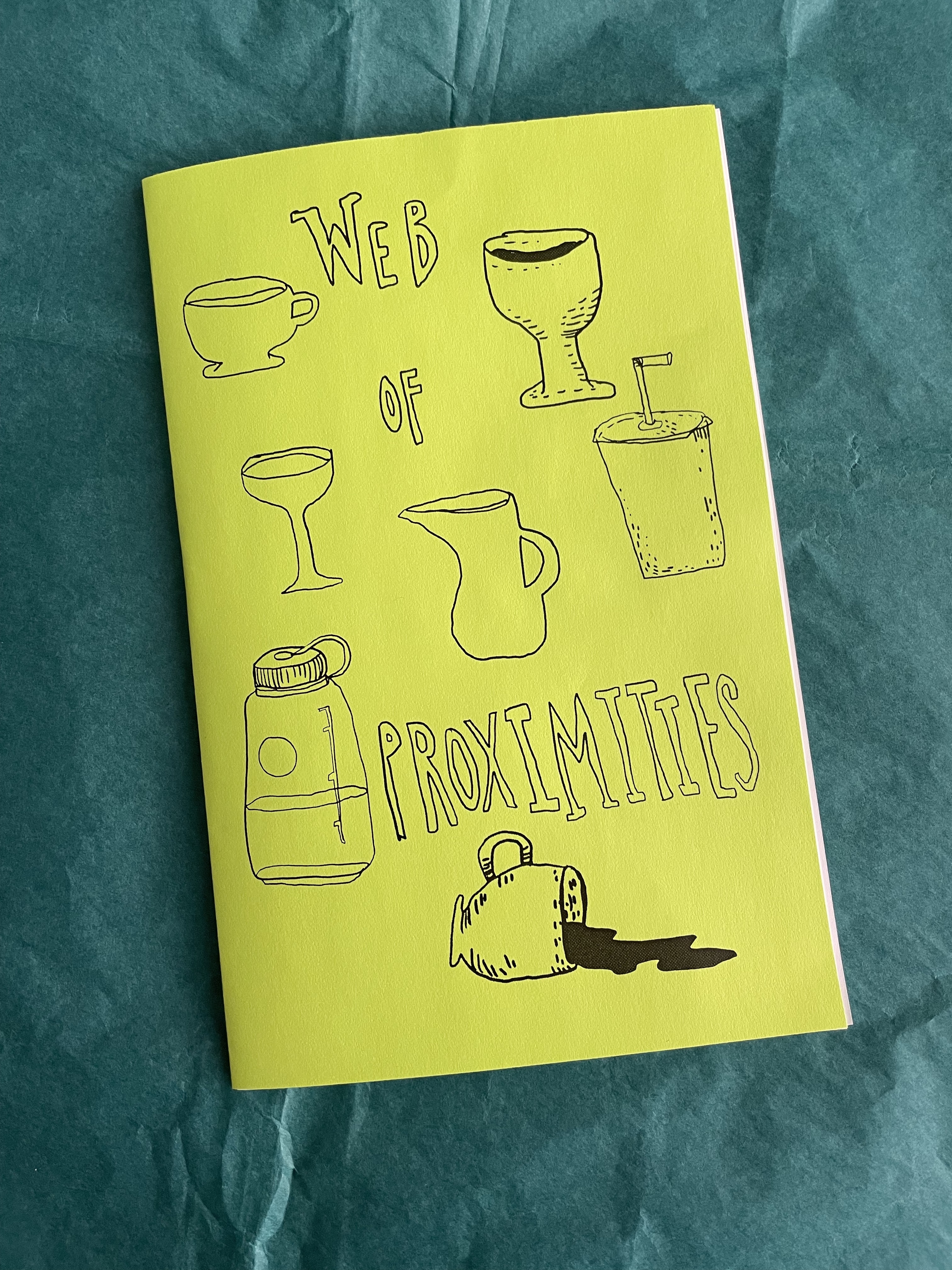 a poetry zine featuring drawings of cups on the cover